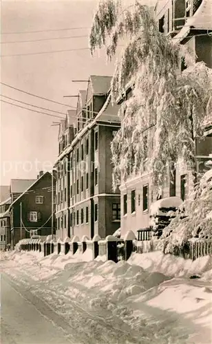 Johanngeorgenstadt Weg zur Jugendherberge Ernst Schneller im Winter Kat. Johanngeorgenstadt