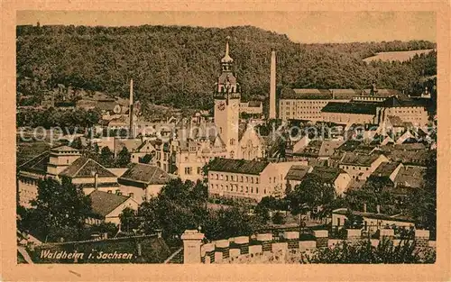 Waldheim Sachsen Ortsansicht mit Kirche Kat. Waldheim Sachsen