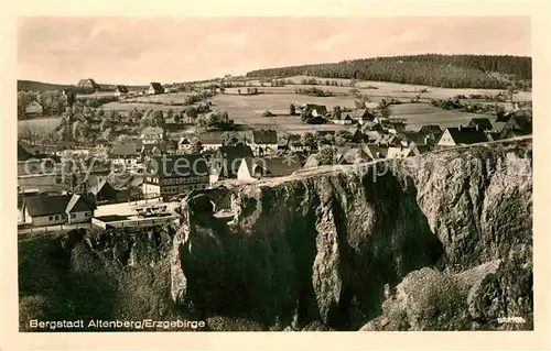 Altenberg Erzgebirge Blick ueber die Pinge Bergstadt Kat. Geising