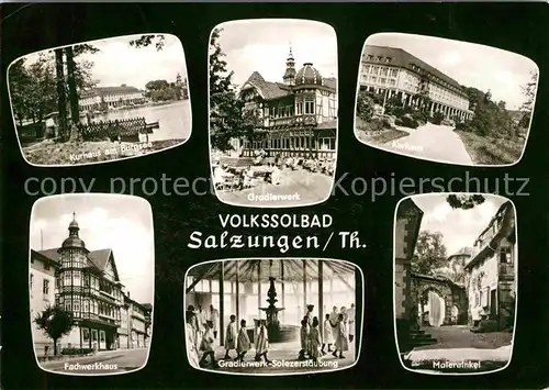 Bad Salzungen Kurhaus am Burgsee Gradierwerk Malerwinkel Fachwerkhaus Kat. Bad Salzungen