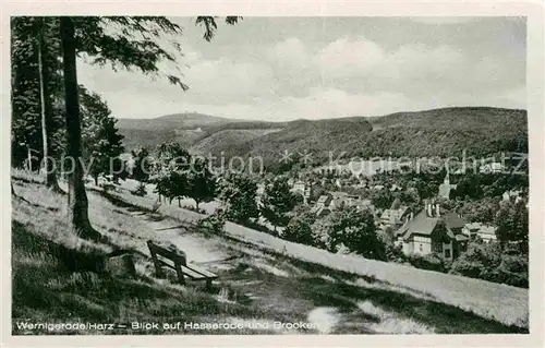 Wernigerode Harz Panorama Blick auf Hasserode und Brocken Kat. Wernigerode