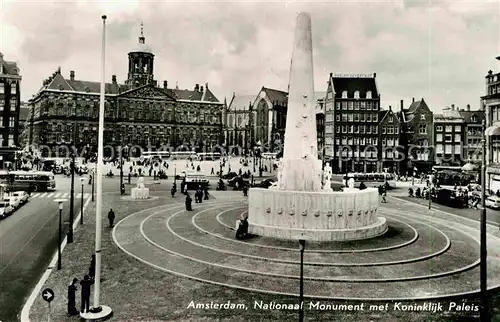 Amsterdam Niederlande Nationaal Monument met Koninkliik Paleis Nationaldenkmal Koenigspalast Kat. Amsterdam