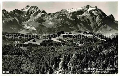 St Anton Altstaetten Panorama Blick ins Saentisgebirge Appenzeller Alpen Kat. Anton St.