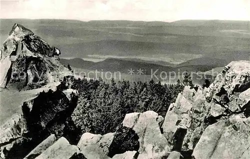 Altenau Harz Panorama Blick von der Wolfswarte Felsen Kat. Altenau