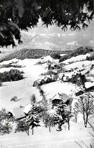 Goldiwil Winterpanorama Alpenblick Kat. Goldiwil