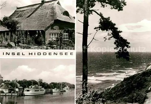 Insel Hiddensee Reetdachhaus Hafen Faehre Kueste Kat. Insel Hiddensee