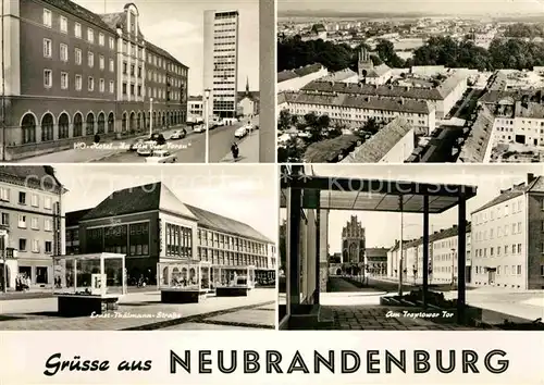Neubrandenburg HO Hotel In den vier Toren Ernst Thaelmann Strasse Treptower Tor Kat. Neubrandenburg