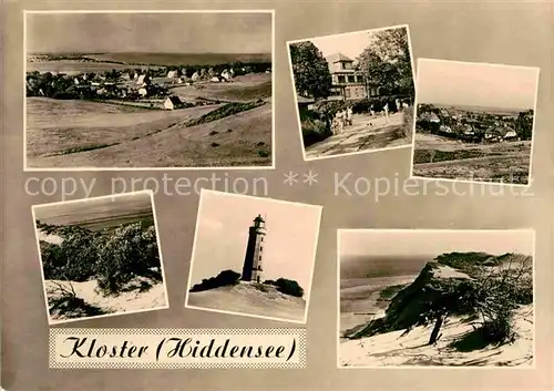 Kloster Hiddensee Teilansichten Duenen Kueste Leuchtturm Kat. Insel Hiddensee