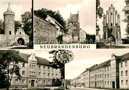 Neubrandenburg Teilansichten Fangelturm Stadtmauer Neues Tor Kat. Neubrandenburg