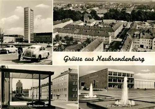 Neubrandenburg Hochhaus Schloss Karl Marx Platz Treptower Tor Kat. Neubrandenburg