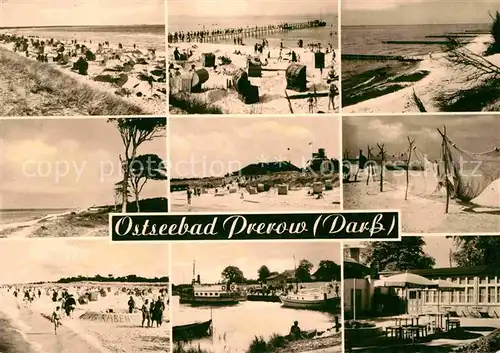 Prerow Ostseebad Strand Duenen Hafen Fischernetze Gaststaette Kat. Darss