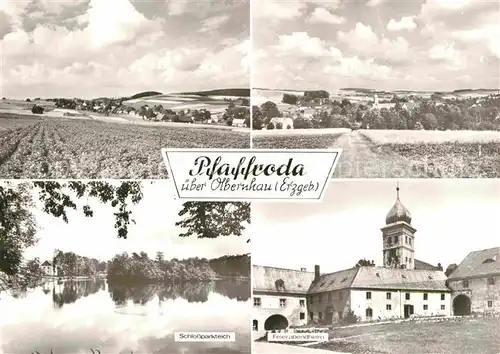 Pfaffroda Landschaftspanorama Schlossparkteich Feierabendheim Kat. Pfaffroda