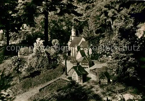 Oederan Klein Erzgebirge Oederaner Kirche Miniaturpark Stadtwald Kat. Oederan