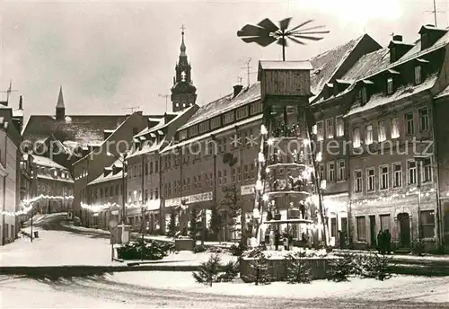 Schneeberg Erzgebirge Innenstadt zur Weihnachtszeit Pyramide Kat. Schneeberg