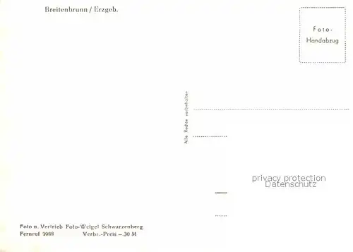 Breitenbrunn Erzgebirge Panorama Handabzug Kat. Breitenbrunn Erzgebirge