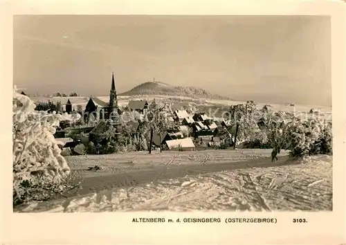 Altenberg Erzgebirge Winterpanorama mit Blick zum Geisingberg Kat. Geising
