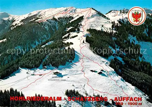Auffach Hohlriederalm Schatzberg Berghaus Koglmoos Skigebiet Alpen Fliegeraufnahme Kat. Wildschoenau
