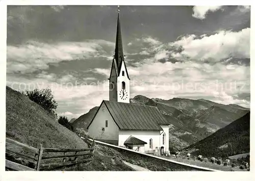 Malix Kirche Alpenpanorama Kat. Malix