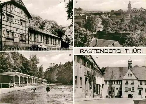 Rastenberg HO Gaststaette Kurhaus uebersicht Schwimmbad Rathaus Kat. Rastenberg