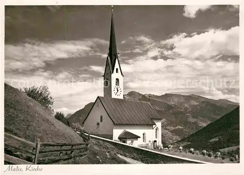 Malix Kirche Alpenblick Kat. Malix