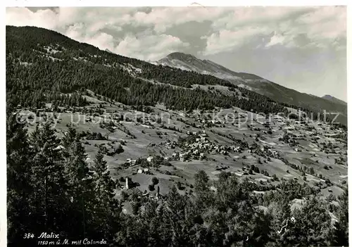 Malix Panorama mit Calanda Glarner Alpen Kat. Malix