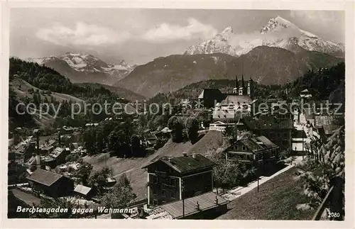 Berchtesgaden gegen Watzmann Berchtesgadener Alpen Kat. Berchtesgaden