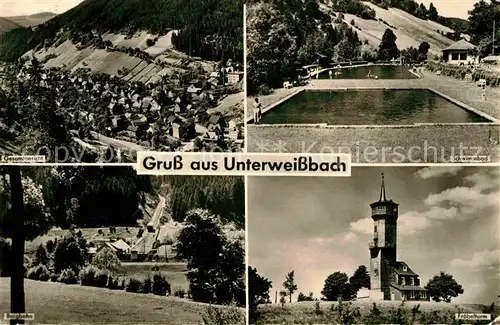 Unterweissbach Gesamtansicht Schwimmbad Bergbahn Froebelturm Kat. Unterweissbach
