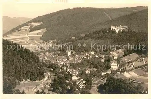 Leutenberg Thueringen Panorama Blick vom Neuen Weg Handabzug Kat. Leutenberg