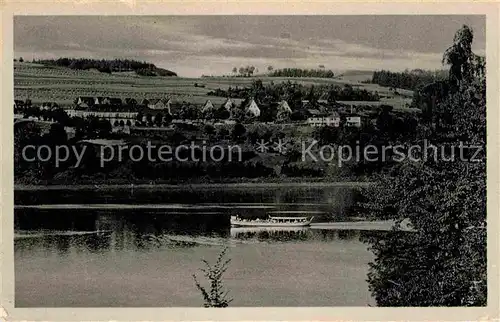 Saalburg Saale FDGB Heim mit Siedlung Boot Kat. Saalburg Ebersdorf