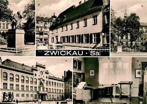 Zwickau Sachsen Robert Schumann Haus Gedenkzimmer Denkmal Anlagen Schwanenteich Rathaus Kat. Zwickau