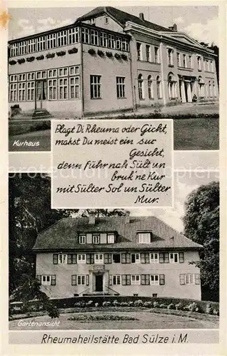 Suelze Bad Kurhaus Garten Gedicht Rheumaheilanstalt Kat. Bad Suelze