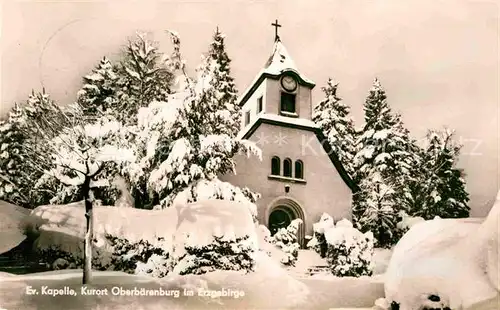 Oberbaerenburg Evangelische Kapelle Kurort Erzgebirge Winterlandschaft