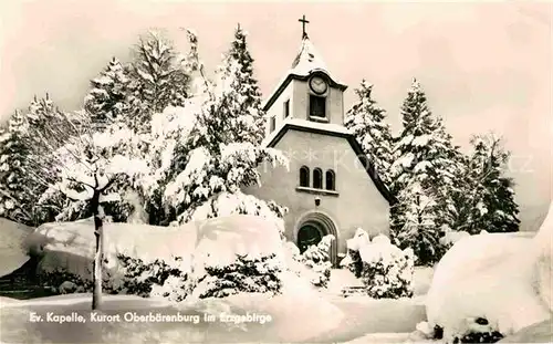 Oberbaerenburg Evangelische Kapelle Kurort Erzgebirge Winterlandschaft