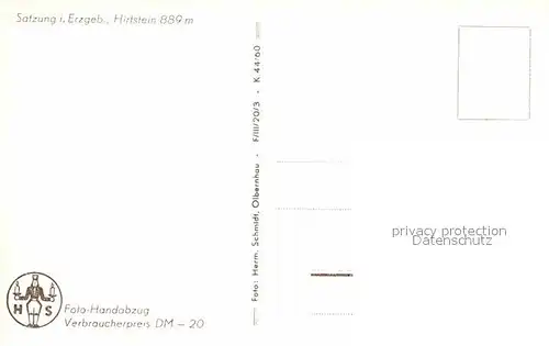 Satzung Hirtstein Berggasthof Handabzug Kat. Marienberg