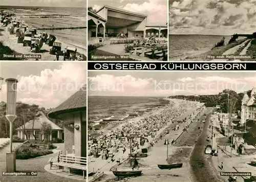 Kuehlungsborn Ostseebad Strand Seebruecke Konzertgarten Weg am Ufer Strandpromenade Kat. Kuehlungsborn