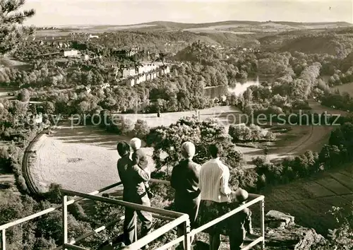 Greiz Thueringen Panorama Blick vom Weissen Kreuz Kat. Greiz