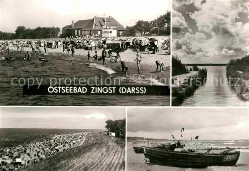 Zingst Ostseebad Strand Gaststaette Kanal Fischerboote Kat. Zingst Darss