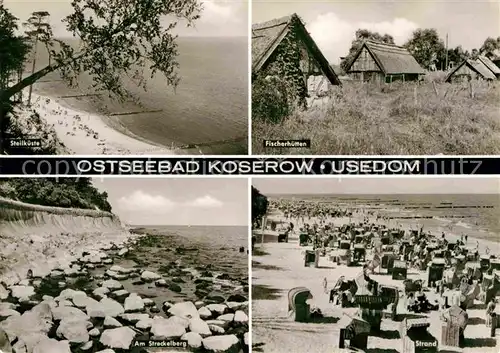 Koserow Ostseebad Usedom Steilkueste Fischerhuetten Streckelberg Strand Kat. Koserow
