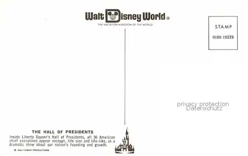 Walt Disney World The Hall of Presidents Kat. Lake Buena Vista