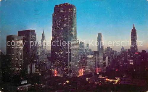 New York City Manhattan RCA Bldg Chrysler Bldg and Empire State Bldg