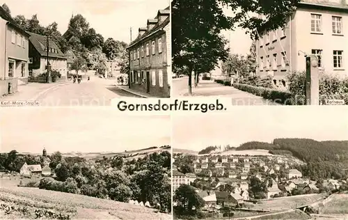 Gornsdorf Karl Marx Strasse Rathaus Teilansicht  Kat. Gornsdorf