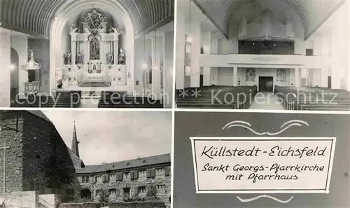 Kuellstedt Sankt Georgs Pfarrkirche mit Pfarrhaus Kat. Kuellstedt