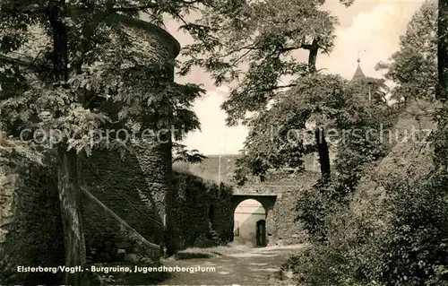 Elsterberg Vogtland Burgruine Jugendherbergsturm Kat. Elsterberg Vogtland