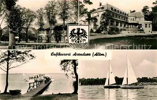 Arendsee Altmark Bootsteg Segelboote Park Kat. Arendsee