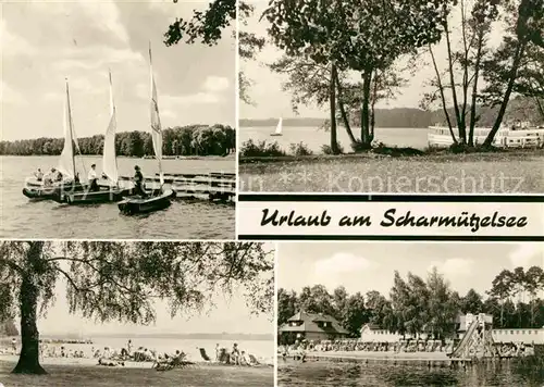 Scharmuetzelsee Segelboote Strandbad Liegewiese Kat. Bad Saarow