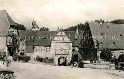 Lauenstein Erzgebirge Markt Schlosseingang Heimatmuseum Kat. Geising