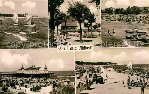 Ahlbeck Ostseebad Strand Segelboot Gaststaette Kat. Heringsdorf Insel Usedom