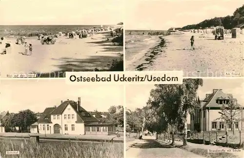 Usedom Ueckeritz Strand Bahnhof Strandstrasse Schule Kat. Usedom