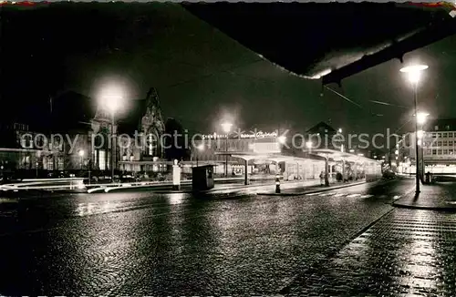 Moenchengladbach Nachtaufnahme Bahnhofvorplatz Kat. Moenchengladbach