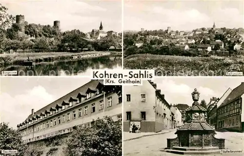 Kohren Sahlis Burgruine Tbc Heim Toepferbrunnen Ortsansicht Kat. Kohren Sahlis